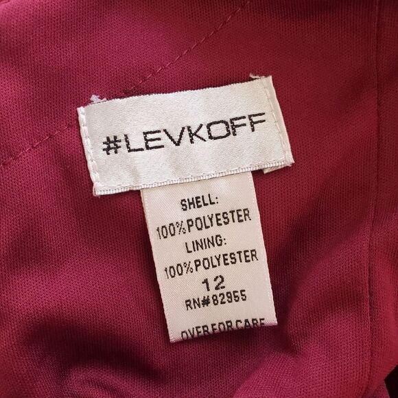 🌹 LEVKOFF 🌹 Flutter Sleeve Chiffon Gown - [Size 12 in Wine] - Picture 11 of 12